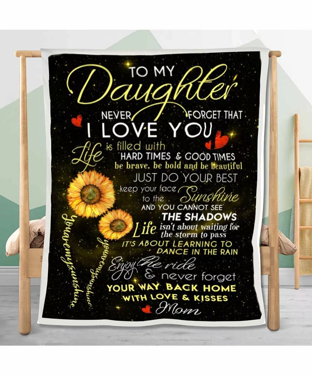 Budget 🔥 Towelette Black Sunflower Stripe 'To My Daughter' Throw 🥰 2 Budget 🔥 Towelette Black Sunflower Stripe 'To My Daughter' Throw 🥰 - Image 2