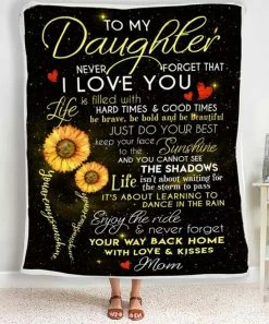 Budget 🔥 Towelette Black Sunflower Stripe 'To My Daughter' Throw 🥰