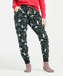 Top 10 🛒 Life Is Good® Jet Black 'Chill Out' Sloth Snuggle Up Pajama Joggers - 👩 Women 🔔