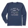 Deals 👏 Life Is Good® Darkest Blue 'I'm Classic' Truck V-Neck Long-Sleeve Top - 👩 Women ✔️