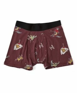 Flash Sale 🔥 Life Is Good® Mahogany Brown Logo Ski Boxer Briefs - Men 💯