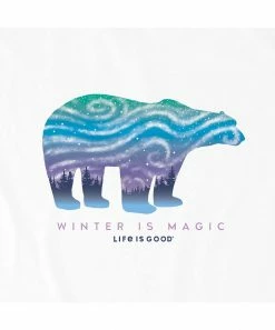 Outlet 🤩 Life Is Good® Cloud White 'Winter Is Magic' Bear Long-Sleeve Tee - Men ⭐ -Life Is Good®-shop zu109081896 alt 1 tm1663869014