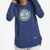 Budget 🤩 Life Is Good® Darkest Blue Garden 'Life Is Good' Coin Hi-Low Hoodie - 👩 Women 👍