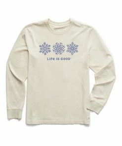 Best deal ⭐ Life Is Good® Putty White 'Life Is Good' Snowflakes Long-Sleeve Tee - Men 🥰
