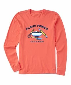 Best deal 🛒 Life Is Good® Mango Orange 'Flour Power' Long-Sleeve Tee - 👩 Women 🌟