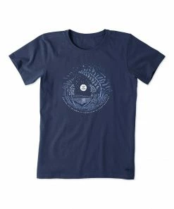 Buy ✔️ Life Is Good® Darkest Blue 'Breathe' Moon Crusher Tee - 👩 Women ✔️