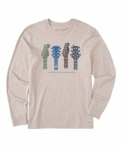 Best Sale 🔔 Life Is Good® Heather Almond 'Diversified Portfolio' Guitars Crusher Long-Sleeve Tee - Men 👏