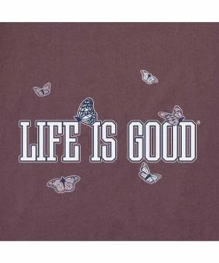 Coupon 😉 Life Is Good® Mahogany Brown 'Life Is Good' Butterfly Hoodie - 👩 Women 😍 -Life Is Good®-shop zu109089592 alt 4 tm1663958283