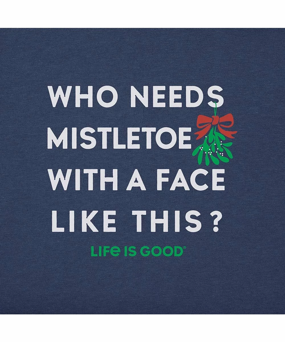 Promo 😍 Life Is Good® Darkest Blue 'Who Needs Mistletoe' Crewneck Sweatshirt - Kids 😍 2 Promo 😍 Life Is Good® Darkest Blue 'Who Needs Mistletoe' Crewneck Sweatshirt - Kids 😍 - Image 2