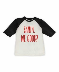 Coupon ⭐ Cream & Black 'Santa, We Good?' Raglan Tee - Toddler & Kids 😍