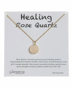 Best Sale 🥰 Sapanyu Natural Rose Quartz & 14k Gold-Plated Healing Pendant Necklace 👍