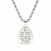 Promo ❤️ Pink Box Accessories Stainless Steel 'Strong Enough' Teardrop Pendant Necklace 🌟