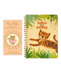 Hot Sale 😍 Night Owl Paper Goods Orange & Green 'Girls Are Fierce' Tiger Journal Set 🧨
