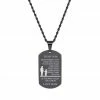 Deals 🌟 Pink Box Accessories Black 'To My Son' 🐶 Dog Tag Pendant Necklace 💯