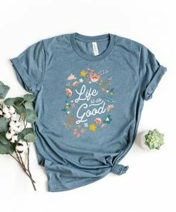 Cheapest 🔥 Simply Sage Market Slate & White 'Life Is So Good' Floral Crewneck Tee - 👩 Women ⭐