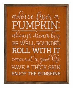 Deals 😀 Kendrick Home Orange 'Advice From A Pumpkin' Framed Wall Sign ✨