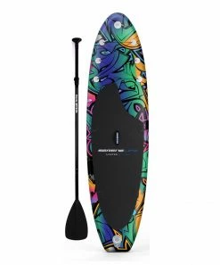 Best Pirce ⭐ Serene Life Green & Blue Rising Flow Stand Up Water Paddle-Board Set 🎁