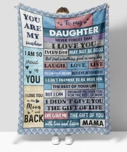 Coupon 🛒 Shinichistar Blue Patchwork Message 'To My Daughter' Throw 💯