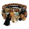 Cheapest 🤩 Lady Arya Brown & Black Tree Of Life Beaded Bracelet Set ❤️